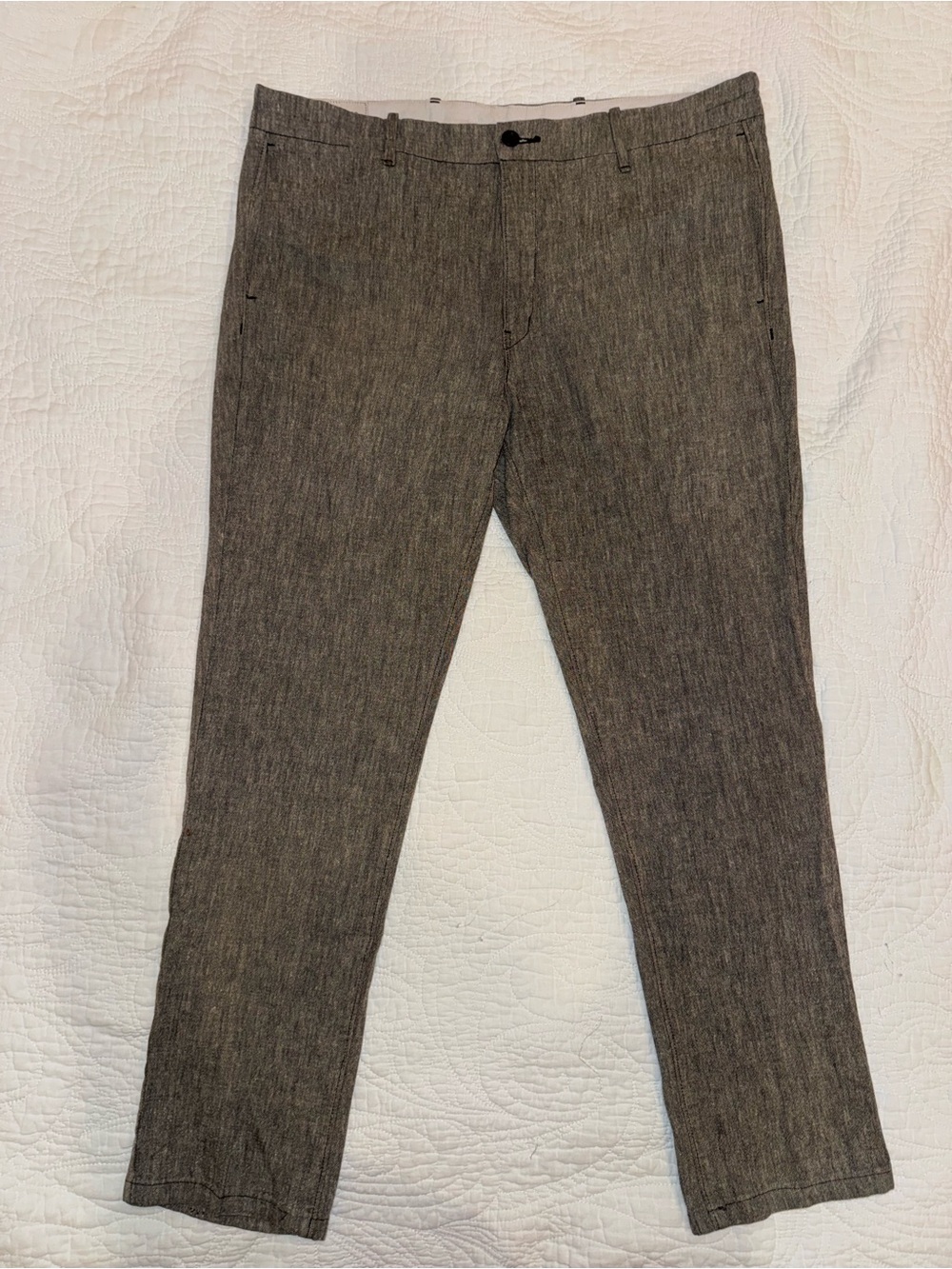 Levi’s Linen Blend Pants Men 36x32 Gray Slim Straight Casual Lightweight - Picture 2 of 9